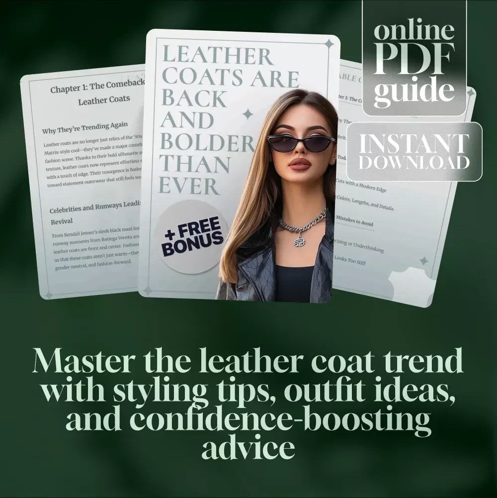 Leather Coats Are Back and Bolder Than Ever – Trendy Style Guide on How to Wear, Avoid Mistakes, and Rock the Latest Looks (Digital Download)