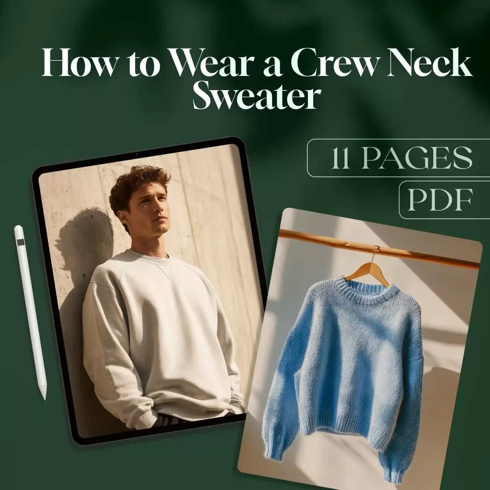 How to Wear a Crew Neck Sweater | Digital Style Guide for How to Style Crew Neck Sweaters, Outfit Tips & Capsule Wardrobe Ideas