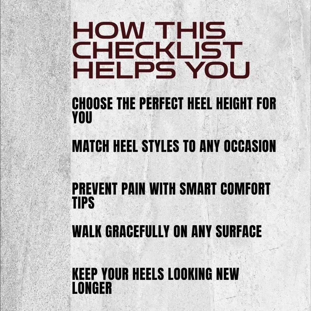 Heels in Style Ultimate Checklist | Digital Download for How to Wear Heels with Confidence, Comfort & Elegance