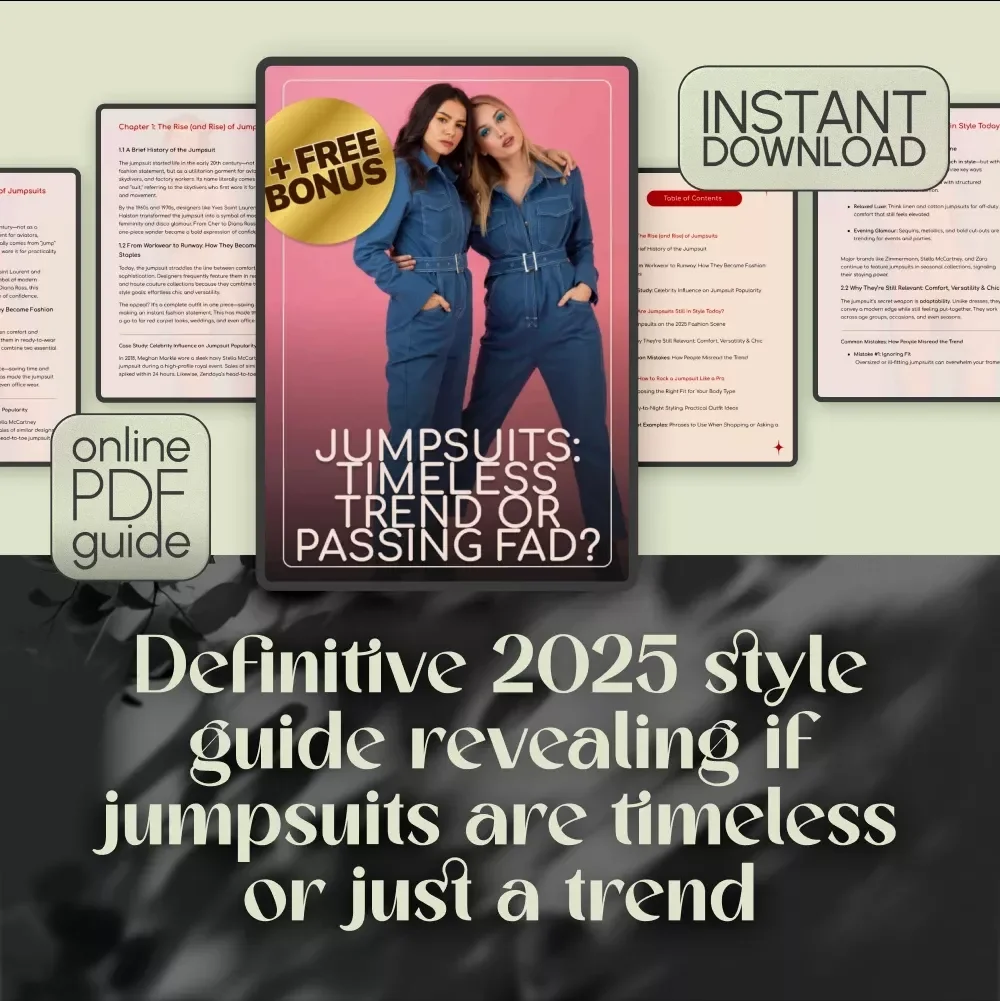 Jumpsuits: Timeless Trend or Passing Fad? | Fashion Guide on Are Jumpsuits in Style for 2025 | Digital Download eBook