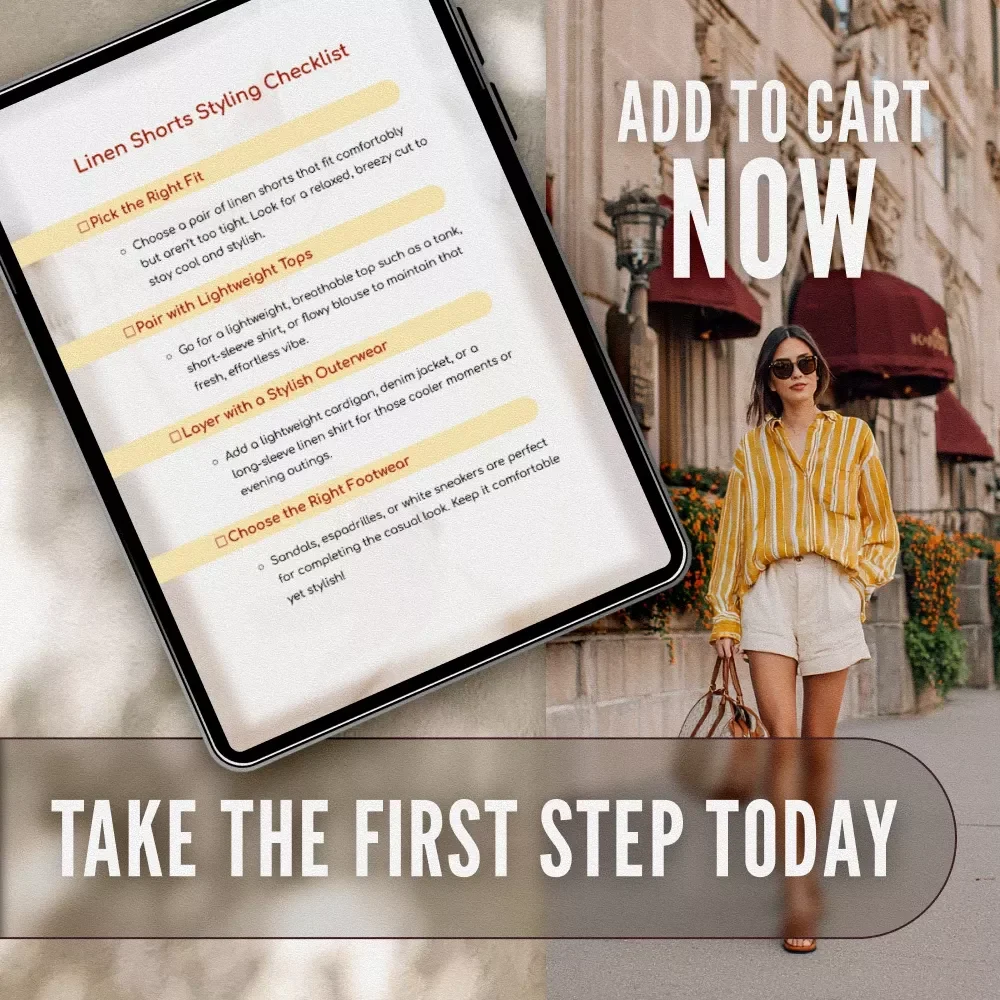 Linen Shorts Styling Checklist | Digital Download Outfit Guide | How to Style Linen Shorts for Effortless Summer Looks