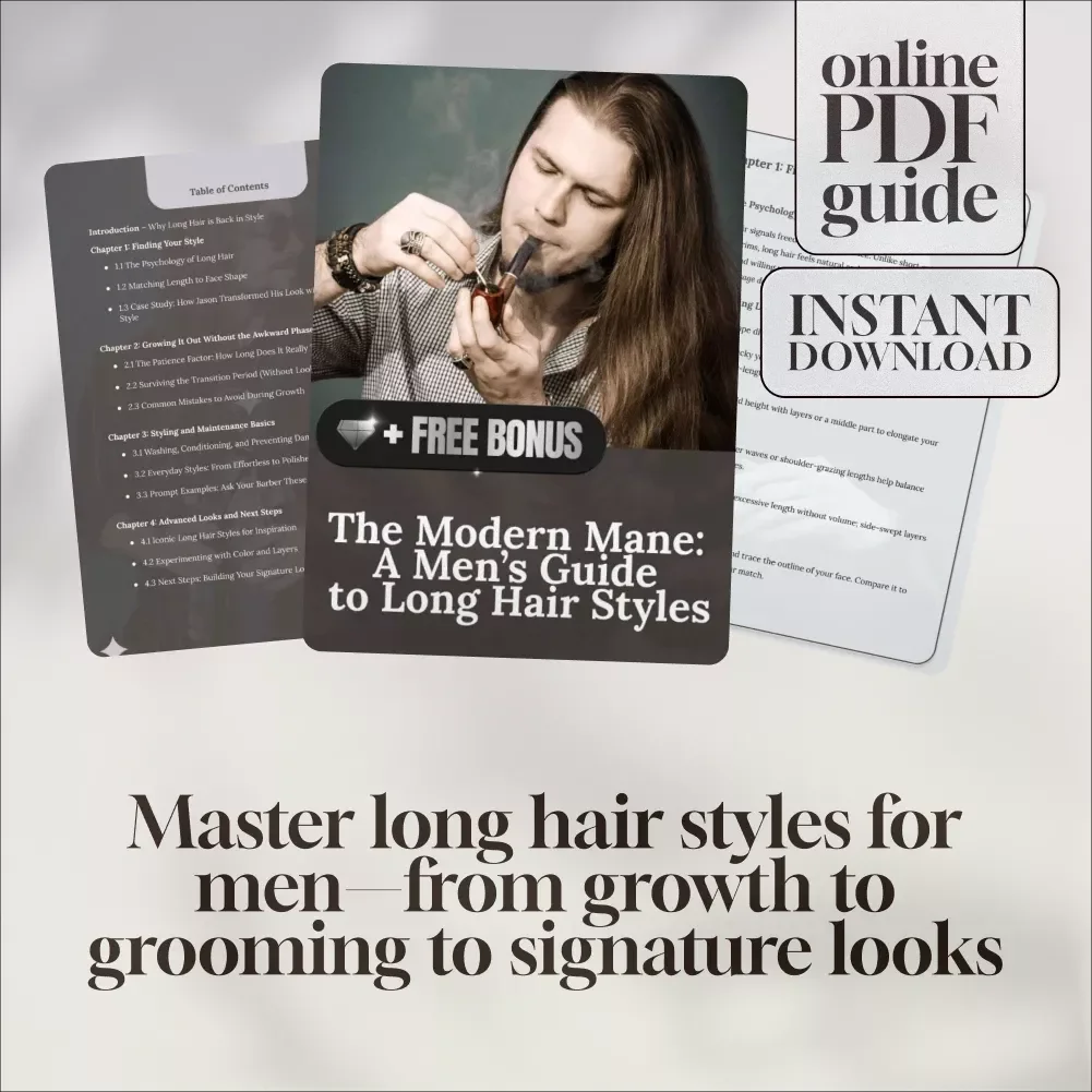 The Modern Mane: A Men’s Guide to Long Hair Styles – Digital Guide for Long Hair Styles for Men, eBook, Hairstyle Tips, Men's Haircare PDF Download
