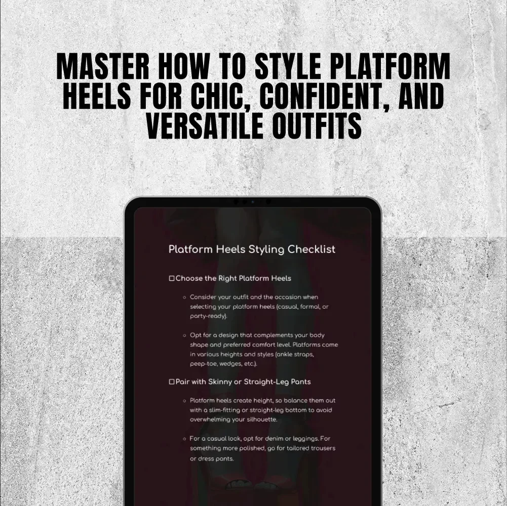 Platform Heels Styling Checklist | How to Style Platform Heels Guide for Chic, Confident Looks | Digital Download Fashion Resource
