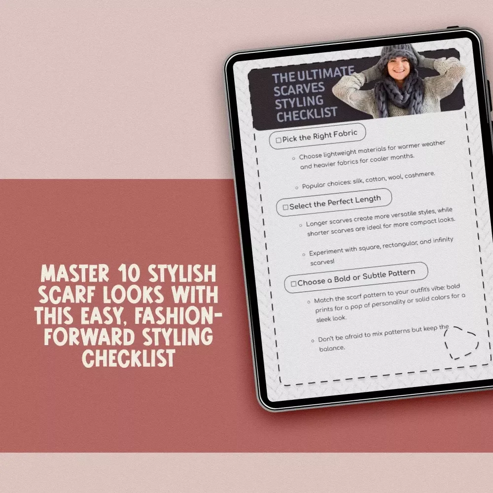 The Ultimate Scarves Styling Checklist | How to Style Scarves | Digital Download PDF for Fashion Lovers