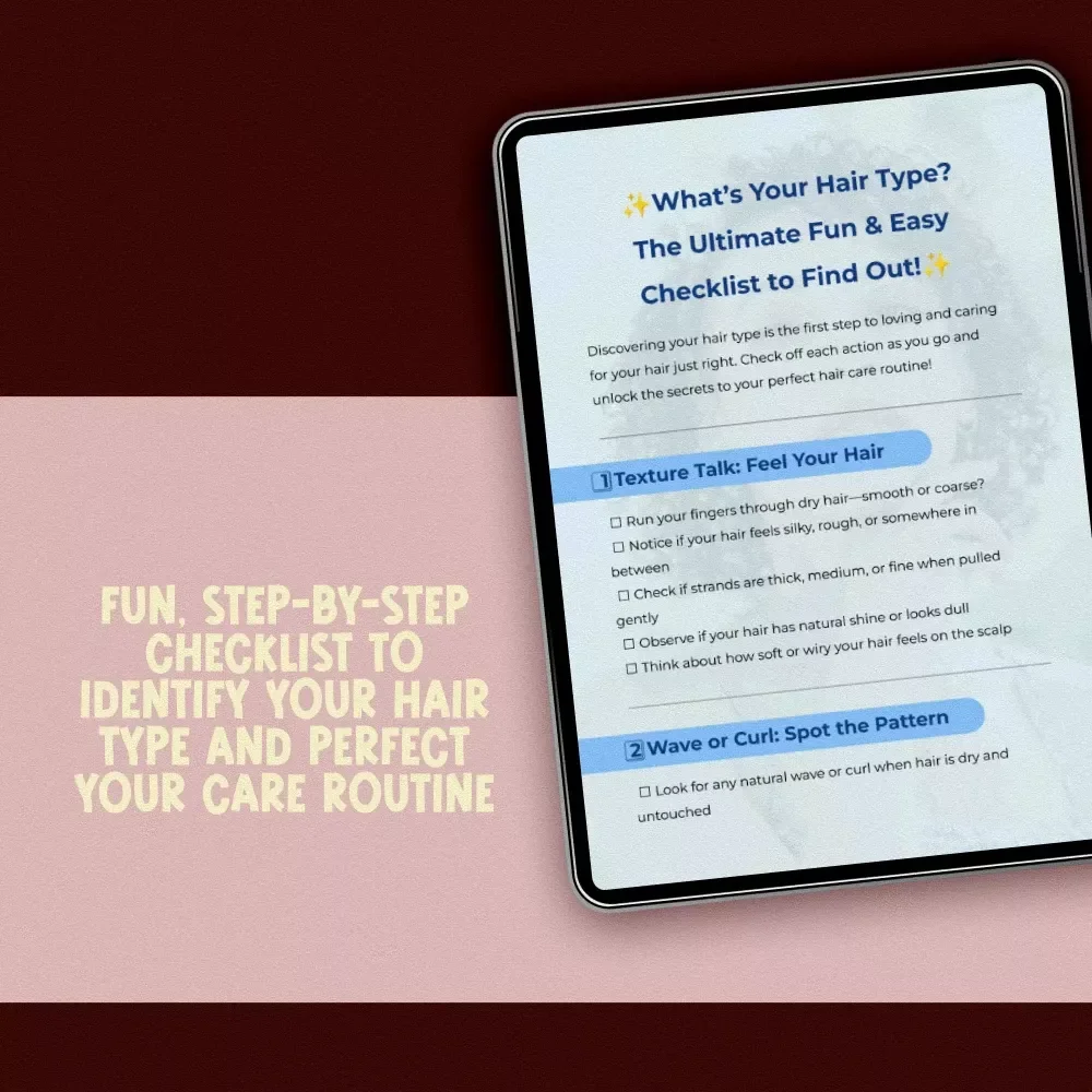 What’s Your Hair Type? The Ultimate Fun & Easy Checklist to Find Out! | Printable Hair Guide, Digital Download, Self Hair Analysis, Hair Care Routine Helper