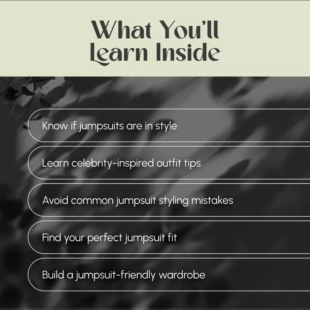 Jumpsuits: Timeless Trend or Passing Fad? | Fashion Guide on Are Jumpsuits in Style for 2025 | Digital Download eBook
