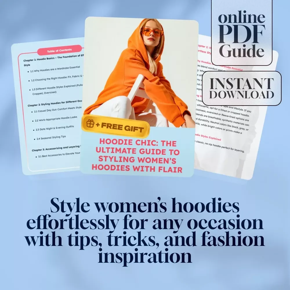 Hoodie Chic: The Ultimate Guide to Styling Women’s Hoodies with Flair | Digital Style Guide for How to Style a Hoodie Women – Outfit Ideas, Tips & Seasonal Looks