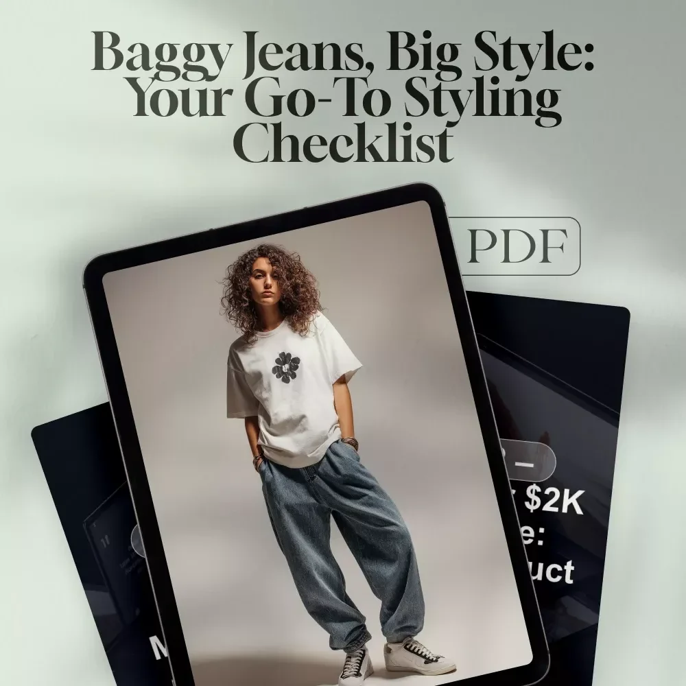 Baggy Jeans, Big Style: Your Go-To Styling Checklist | How to Style Baggy Jeans Digital Download Guide for Trendy Outfits & Effortless Streetwear Looks