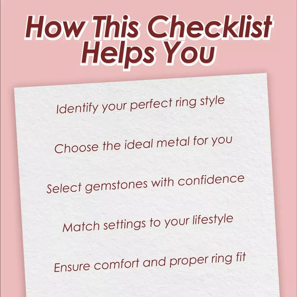 Find Your Perfect Ring Style Checklist | Digital Jewelry Guide for Choosing Ring Styles, Metals, Gemstones & Settings