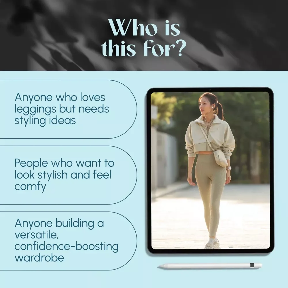 Leggings, Elevated: A Stylish Guide to Rocking Comfort with Confidence | How to Style Leggings | eBook, Digital Fashion Guide, Legging Outfits, PDF Download