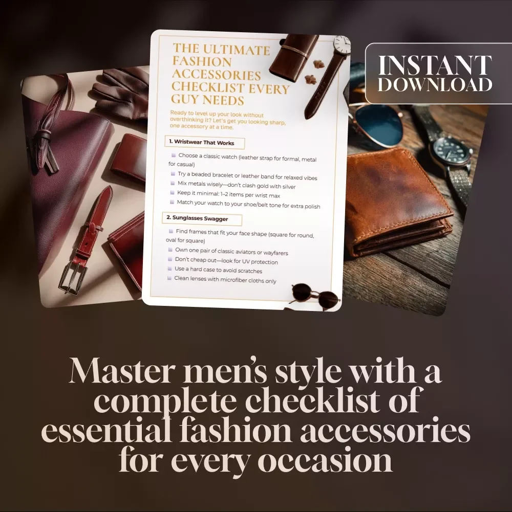 The Ultimate Fashion Accessories Checklist Every Guy Needs – Digital Download | Style Guide & Must-Have Men’s Fashion Accessories for Guys