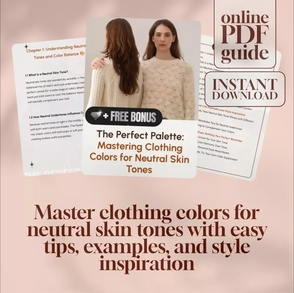 The Perfect Palette: Mastering Clothing Colors for Neutral Skin Tones | Digital Style Guide for Choosing Color Clothes for Neutral Skin Tone, Wardrobe Inspiration & Fashion Tips