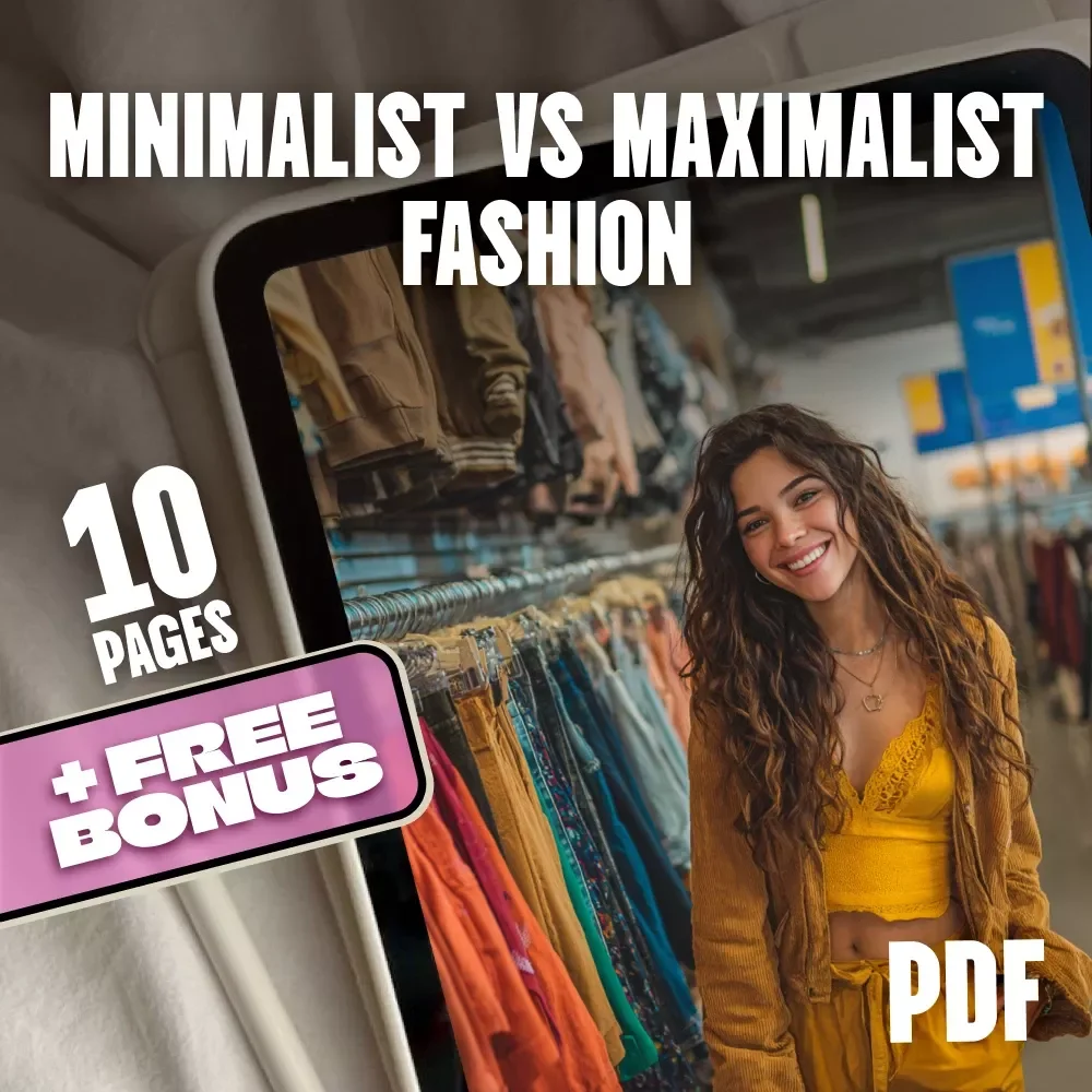 Minimalist vs Maximalist Fashion | Digital Style Guide, eBook & Styling Tips for Every Wardrobe Aesthetic