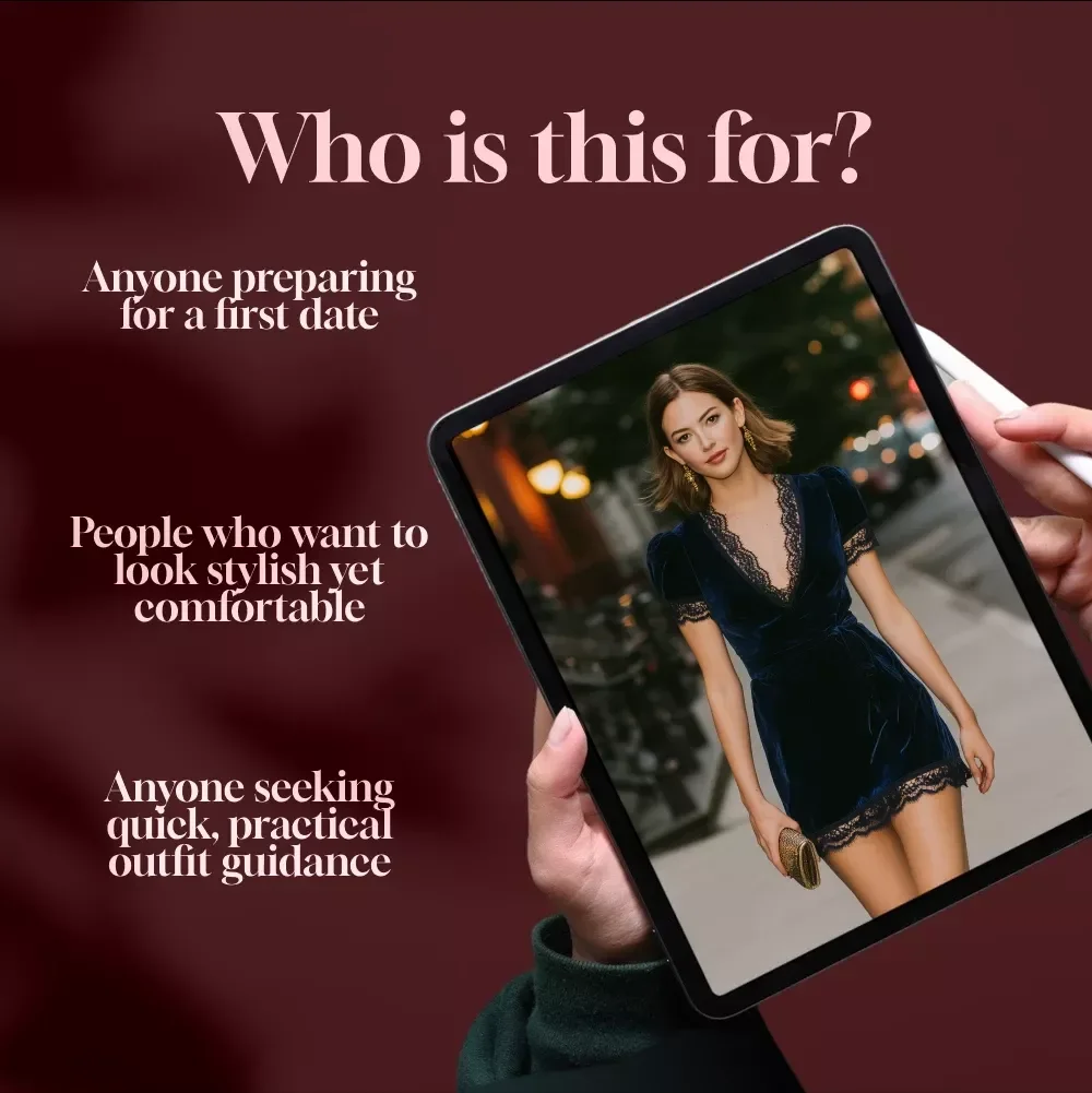 First Impressions in Style: What to Wear on a First Date | First Date Outfits Guide, Digital Download eBook & Checklist for Confident Style Choices