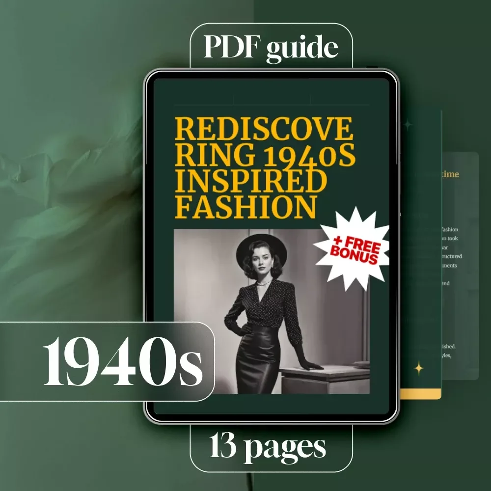 Rediscovering 1940s Inspired Fashion | Vintage Style Guide for Women, Digital Download eBook, WWII Era Clothing History & Modern Styling Tips