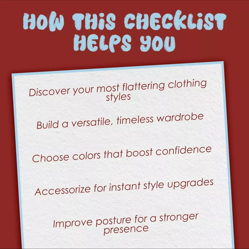 Dressing with Confidence Checklist | Printable Digital Download for How to Dress with Confidence, Style Guide for Women & Men, Wardrobe Tips