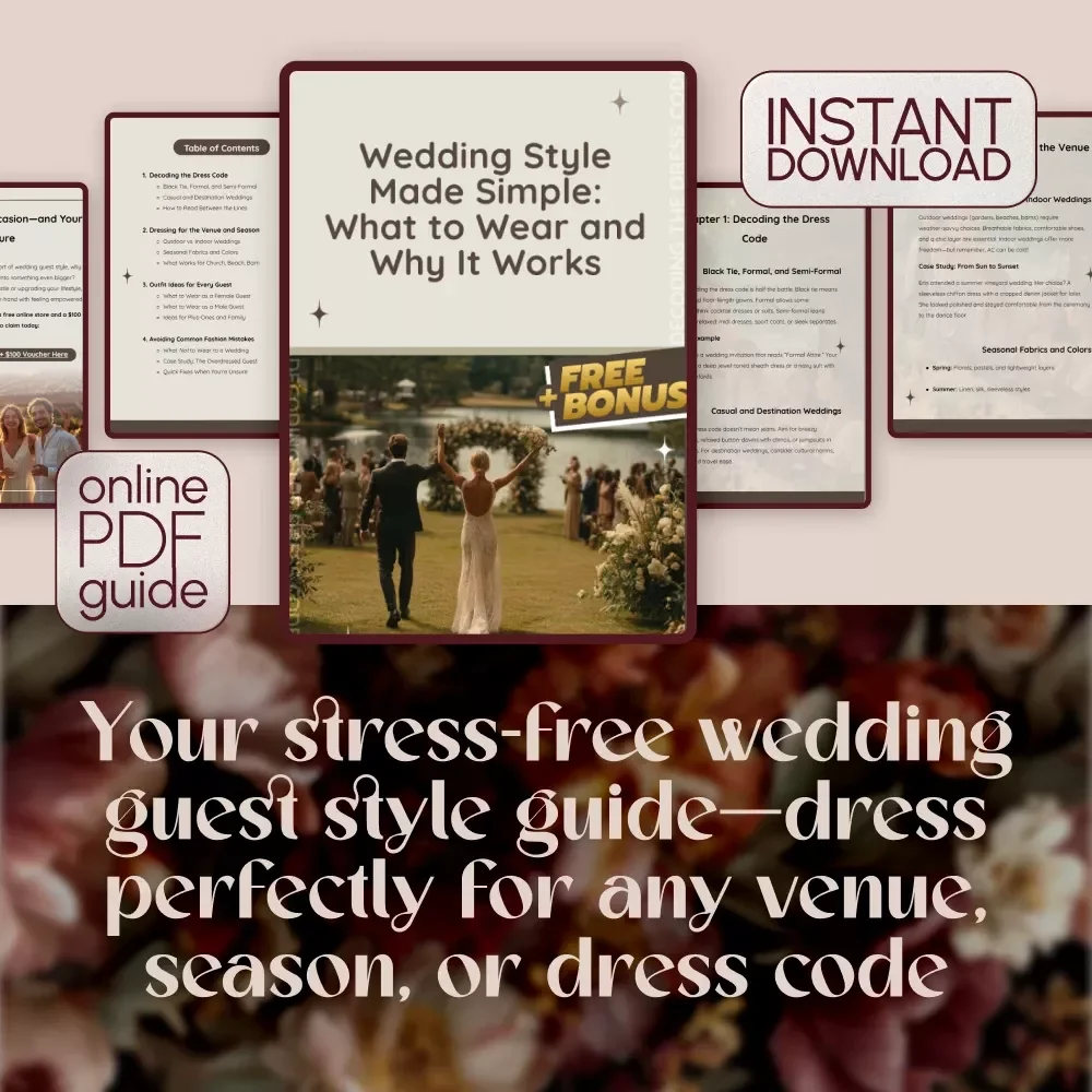 Wedding Style Made Simple: What to Wear and Why It Works | Complete Wedding Guest Outfit Guide | Digital Download eBook & Checklist for Men & Women