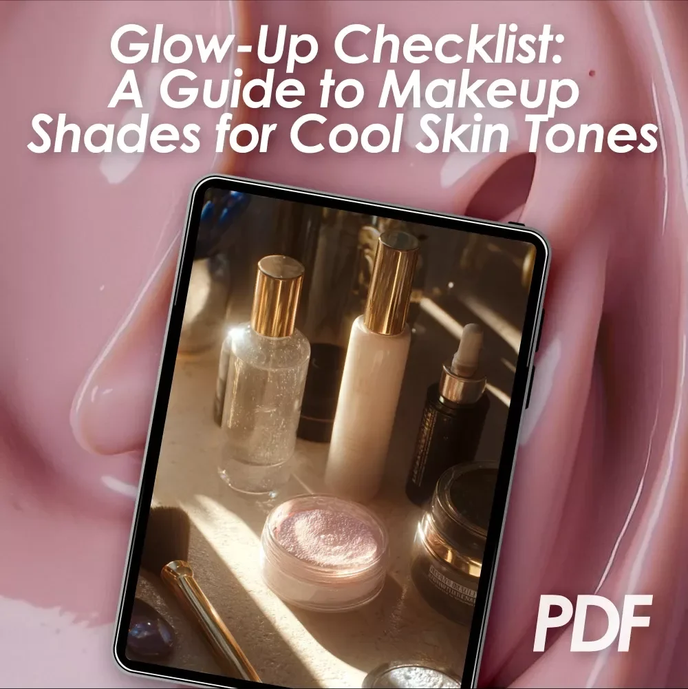 Glow-Up Checklist: A Guide to Makeup Shades for Cool Skin Tones | Digital Download Beauty Guide, Makeup Color Match Checklist for Cool Undertones