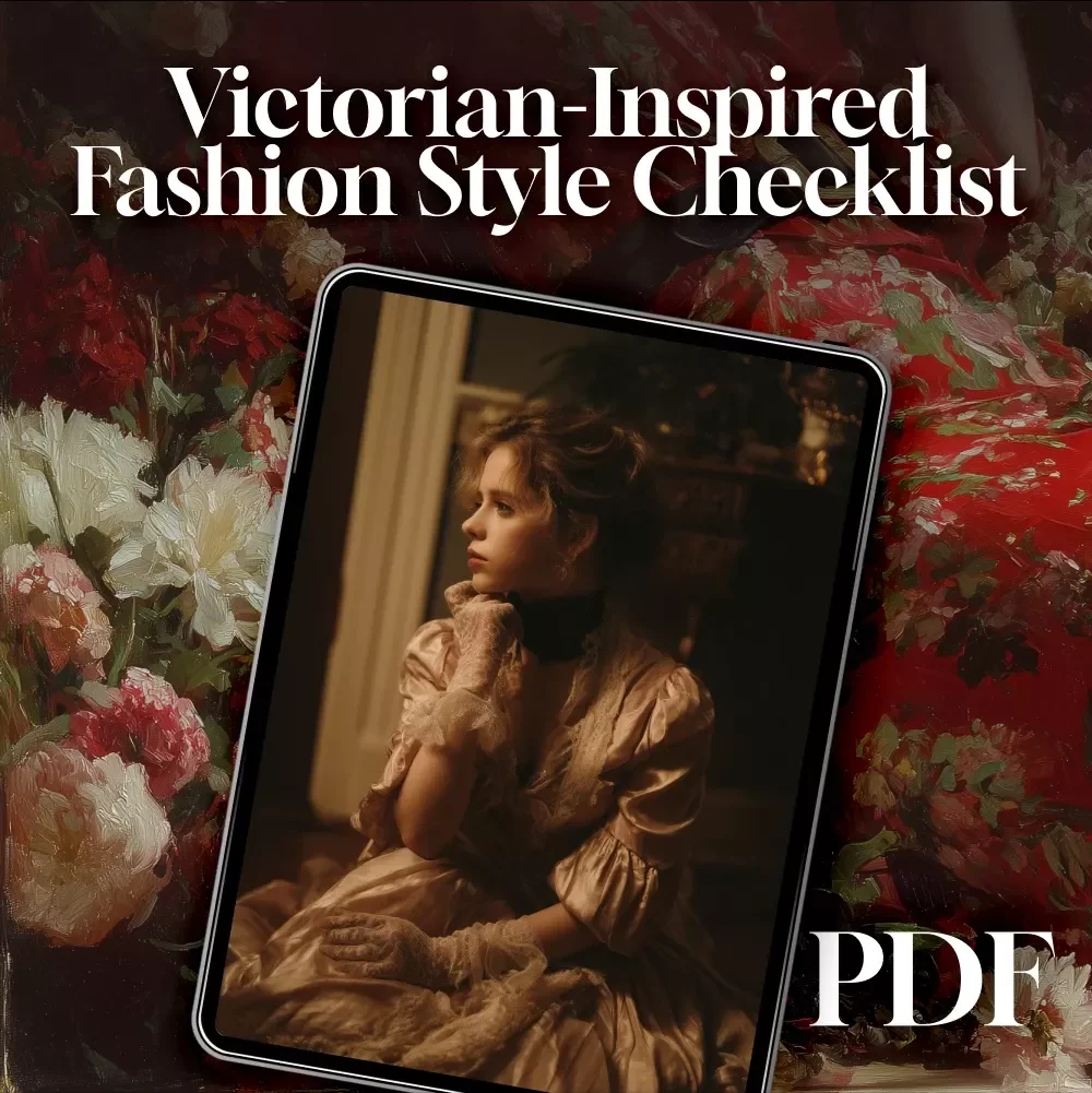 Victorian-Inspired Fashion Style Checklist | Digital Download | Vintage Fashion Guide for Elegant Historical Outfits