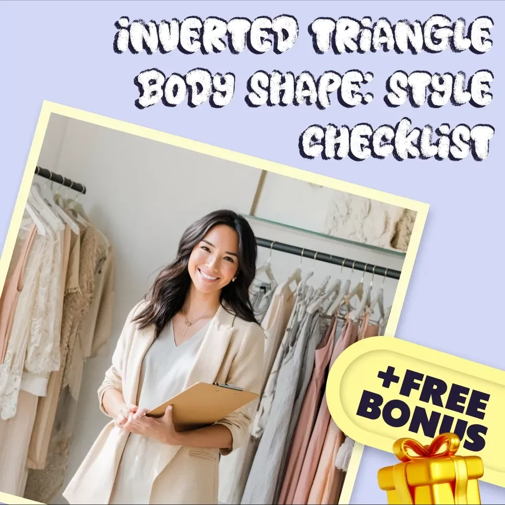 Inverted Triangle Body Shape: Style Checklist | Printable Fashion Guide for Women | Digital Download for Flattering Outfits