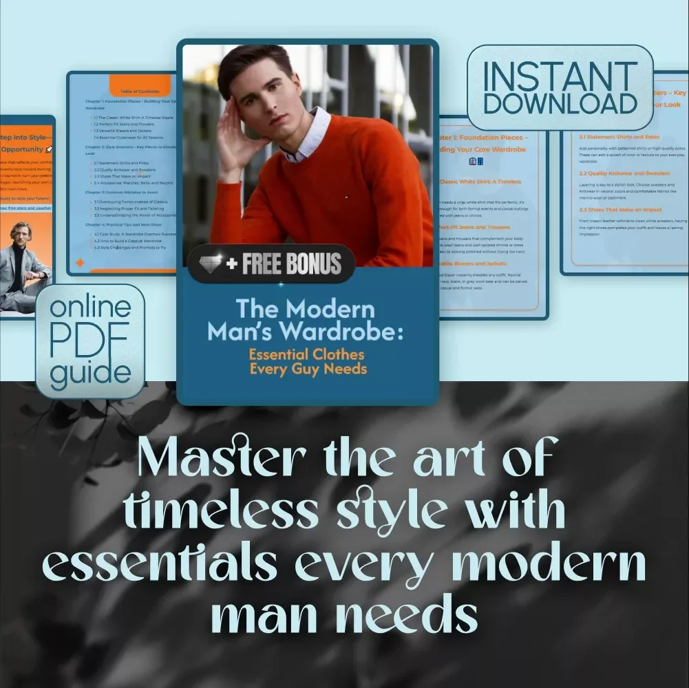 The Modern Man’s Wardrobe: Essential Clothes Every Guy Needs – Digital Style Guide for Men | Must Have Clothes for Men | Printable Fashion & Capsule Wardrobe Planner