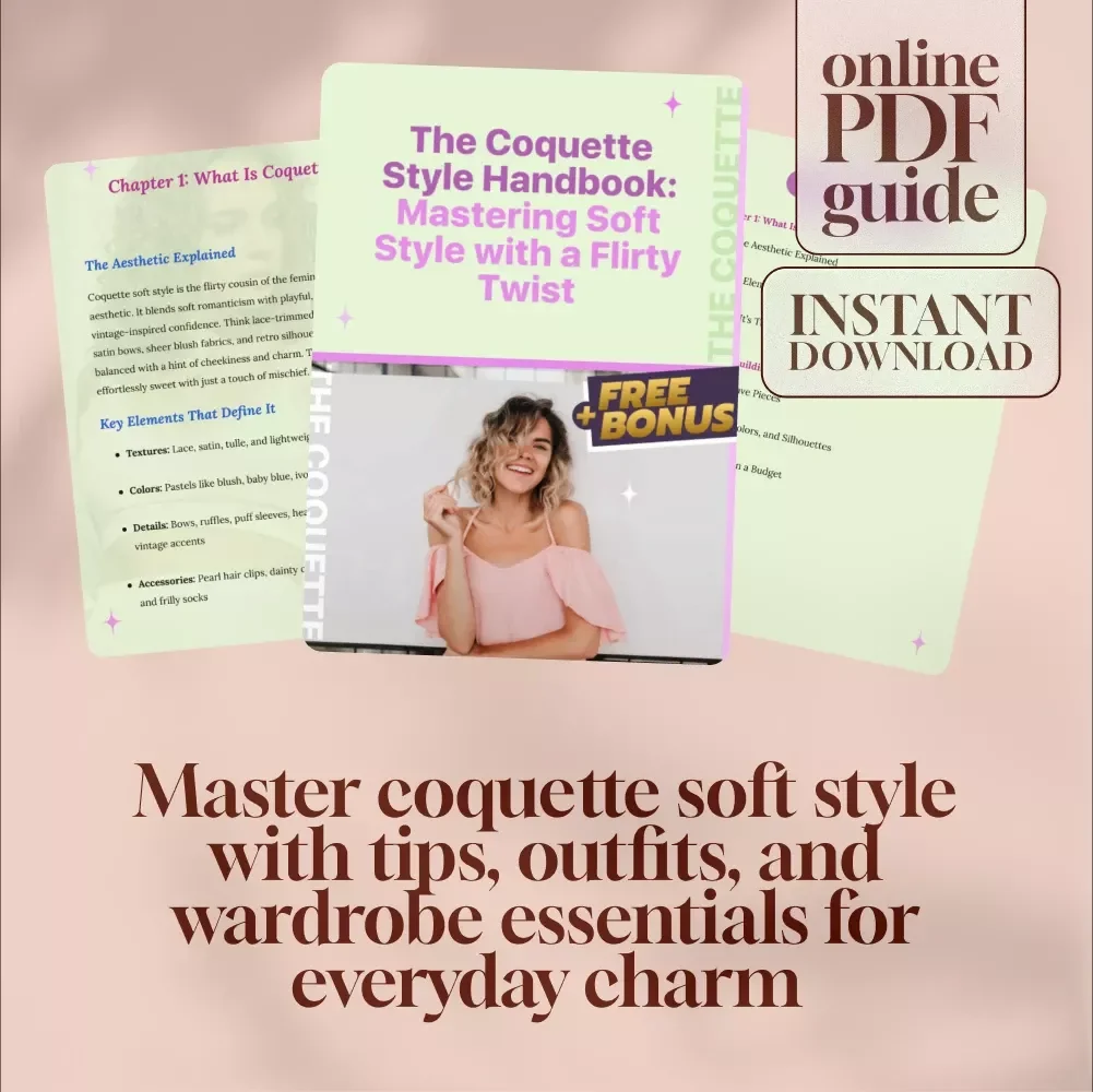 The Coquette Style Handbook: Mastering Soft Style with a Flirty Twist | Digital Download Guide for Coquette Soft Style Fashion, Wardrobe Building & Outfit Inspiration