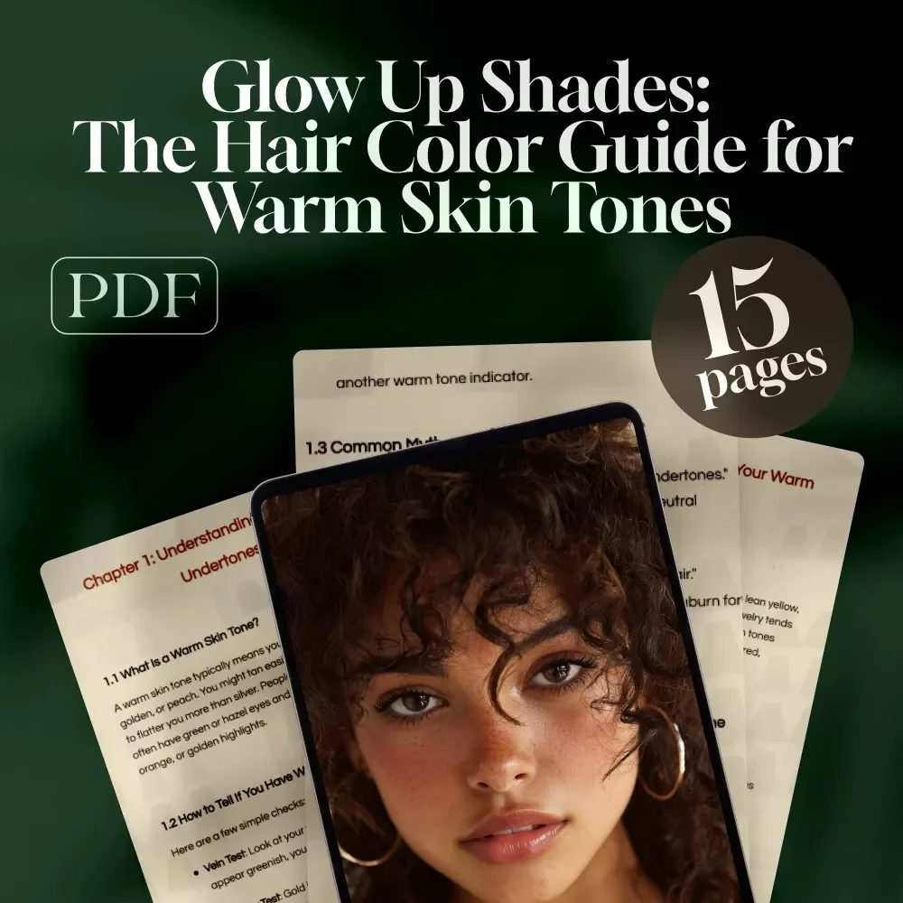 Glow Up Shades: The Hair Color Guide for Warm Skin Tones | Digital Download | Hair Color for Warm Skin Tone Tips, Shade Ideas & Color Chart