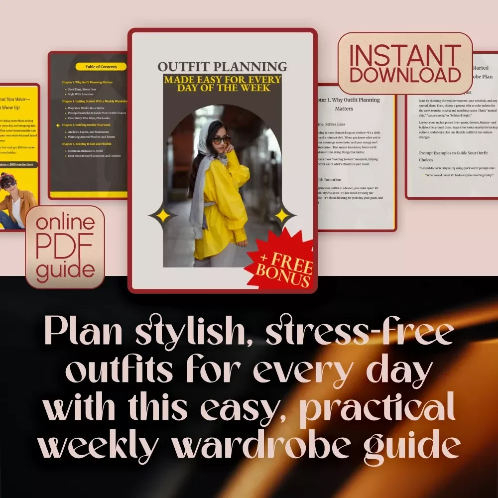Outfit Planning Made Easy for Every Day of the Week – Printable Digital Outfit Planning Guide for Women & Men, Style with Intention, Wardrobe Checklist & Weekly Planner