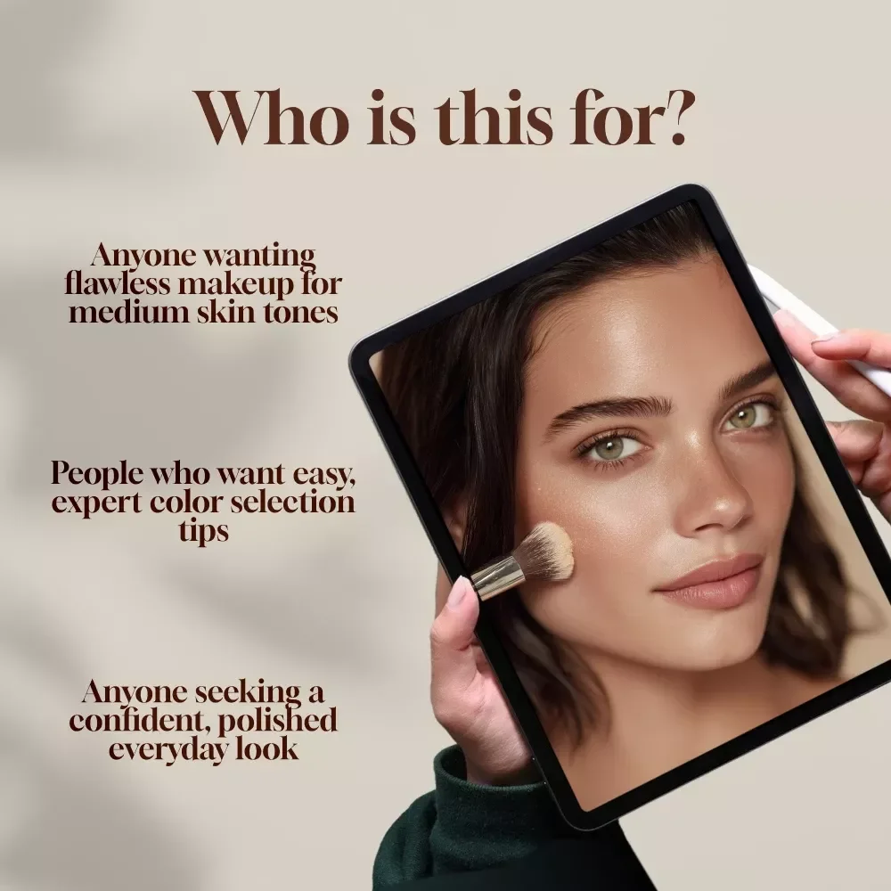 The Ultimate Makeup Guide for Medium Skin Tones | Digital Download | Foundation, Eyeshadow & Lipstick Colors for Medium Skin Tone