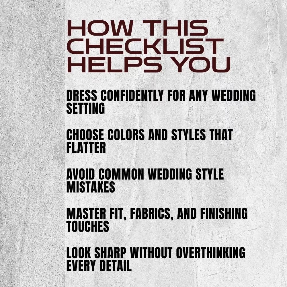 Wedding Style Game Plan: Men’s Checklist to Dress to Impress | Digital Download Guide for Wedding Outfits for Men, Groom & Guest Attire Planning