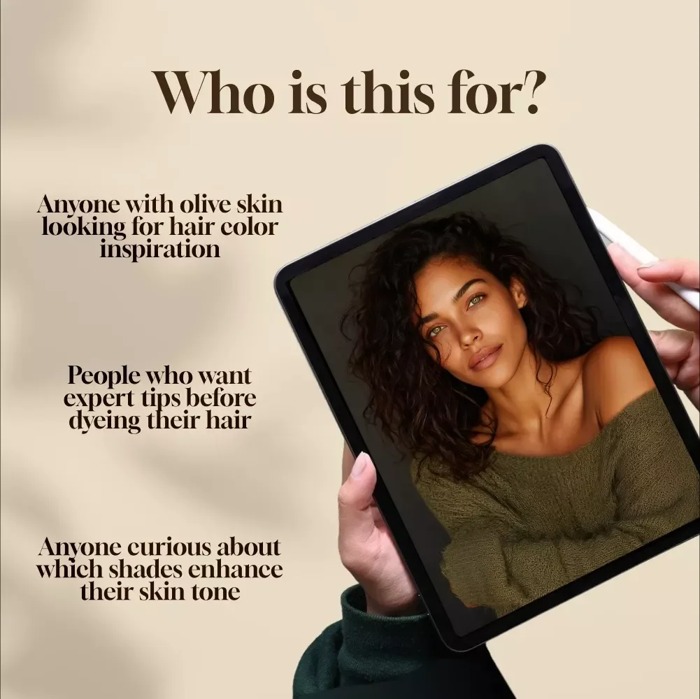 Best Hair Color for Olive Skin! | Ultimate Digital Guide for Finding Your Perfect Shade – eBook & Color Inspiration for Warm, Cool, and Bold Looks