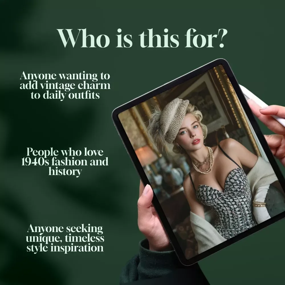 Rediscovering 1940s Inspired Fashion | Vintage Style Guide for Women, Digital Download eBook, WWII Era Clothing History & Modern Styling Tips