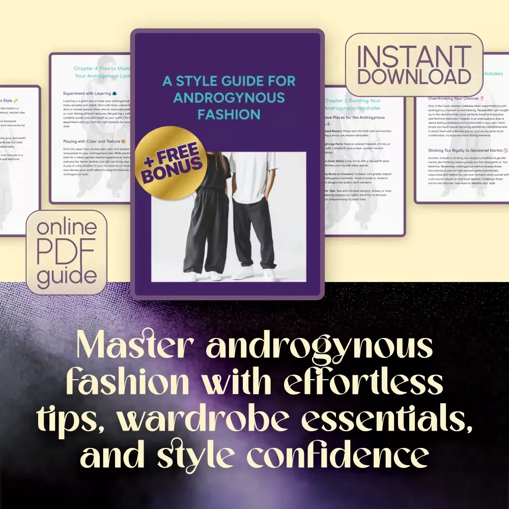 A Style Guide for Androgynous Fashion | Digital Wardrobe Guide for Mixing Masculine and Feminine Styles, Proportion Play & Gender-Neutral Outfits