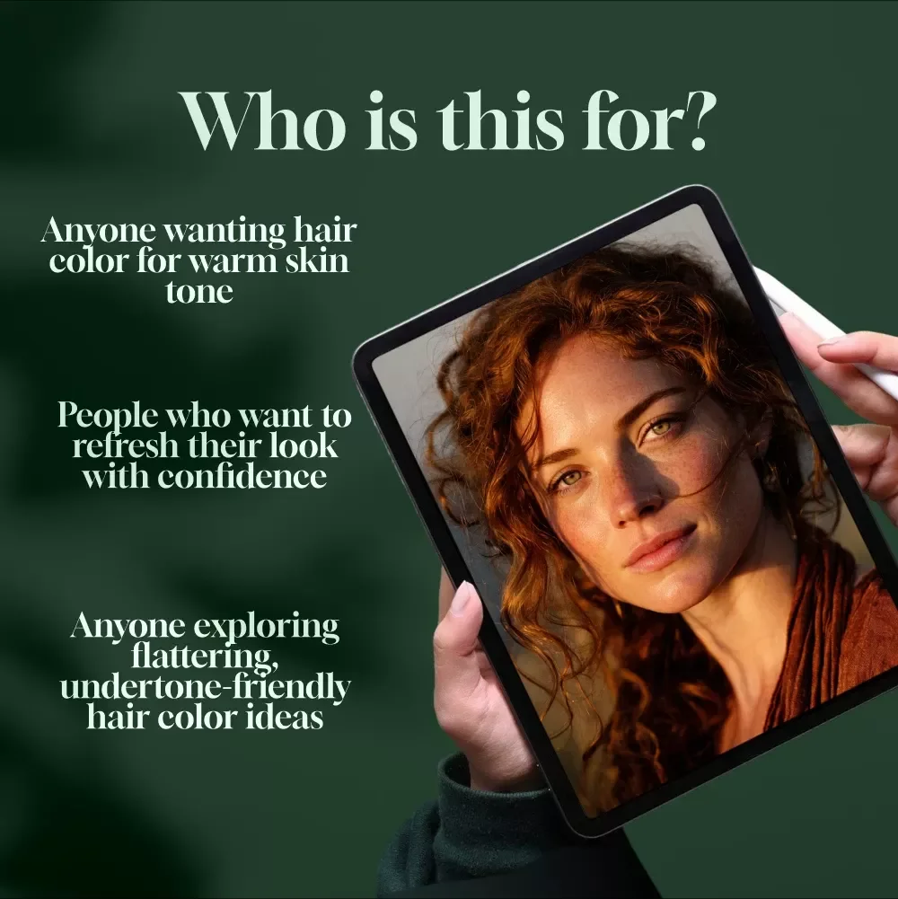 Glow Up Shades: The Hair Color Guide for Warm Skin Tones | Digital Download | Hair Color for Warm Skin Tone Tips, Shade Ideas & Color Chart