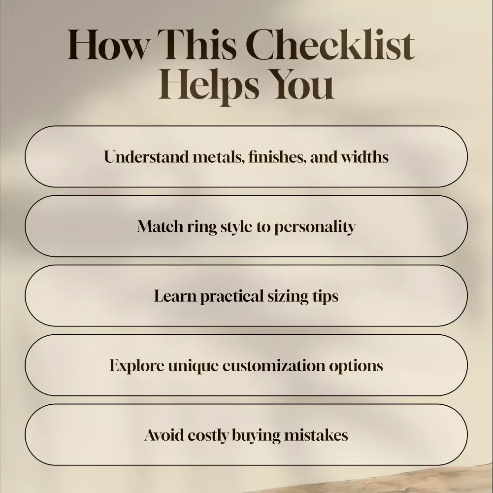 The Ultimate Men’s Wedding Ring Style Checklist | Digital Download Guide for Groom’s Ring Shopping, Men’s Wedding Ring Styles & Band Selection