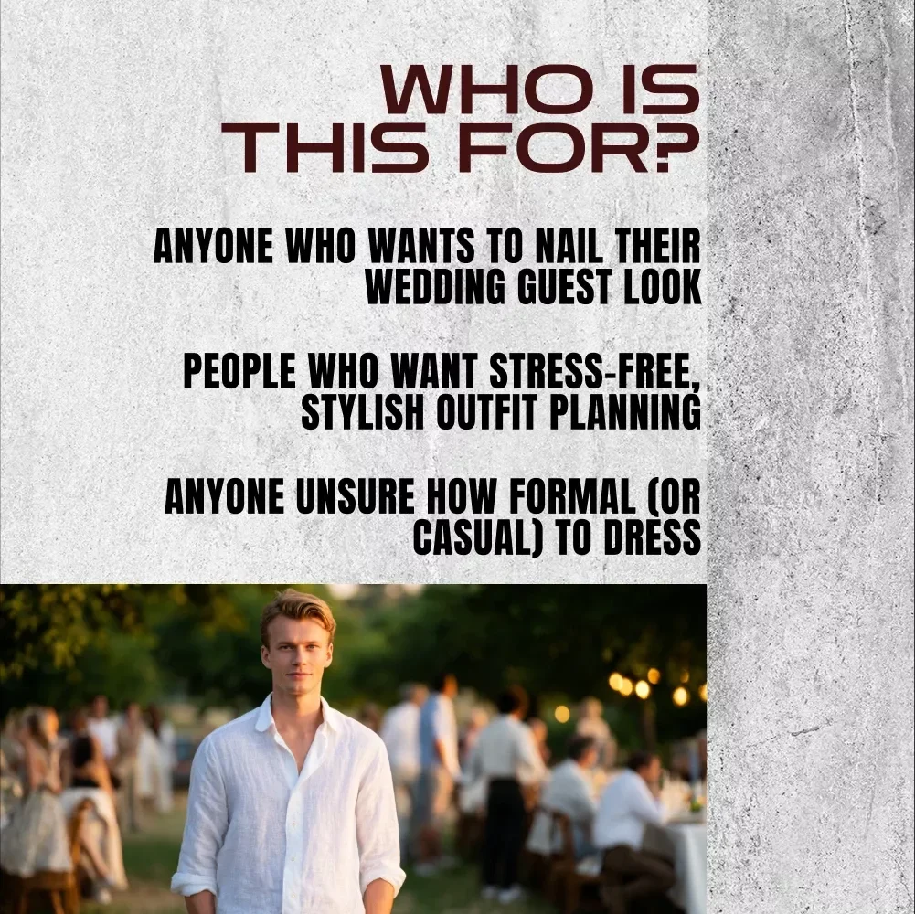 Wedding Style Game Plan: Men’s Checklist to Dress to Impress | Digital Download Guide for Wedding Outfits for Men, Groom & Guest Attire Planning