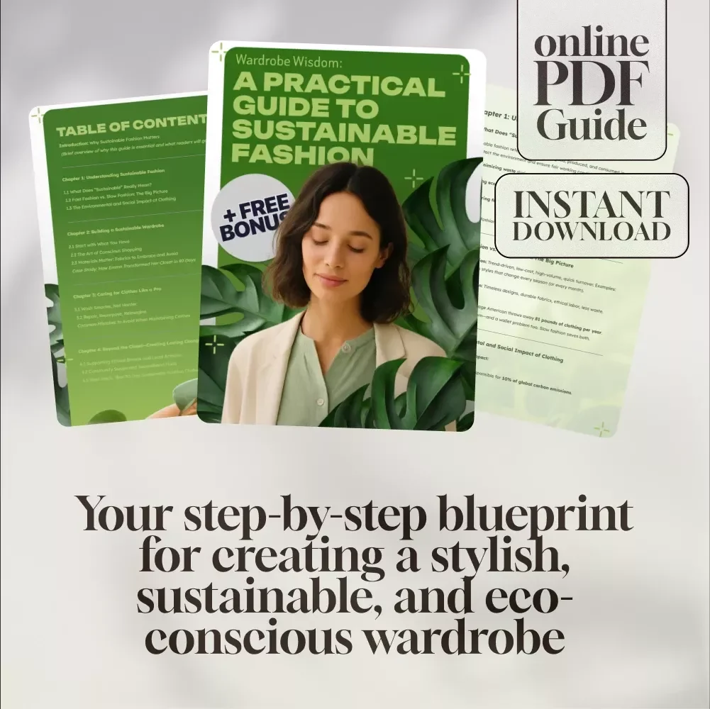 Wardrobe Wisdom: A Practical Guide to Sustainable Fashion | Digital Download Guide for Eco-Friendly Style, Conscious Shopping & Ethical Clothing Care