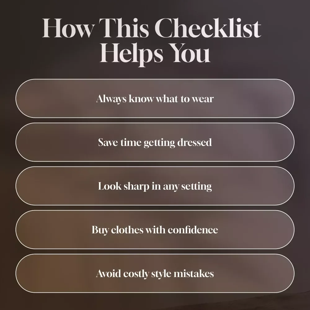 The Men’s Wardrobe Essentials Checklist | Printable Men’s Fashion Guide for Classic & Timeless Style | Digital Download