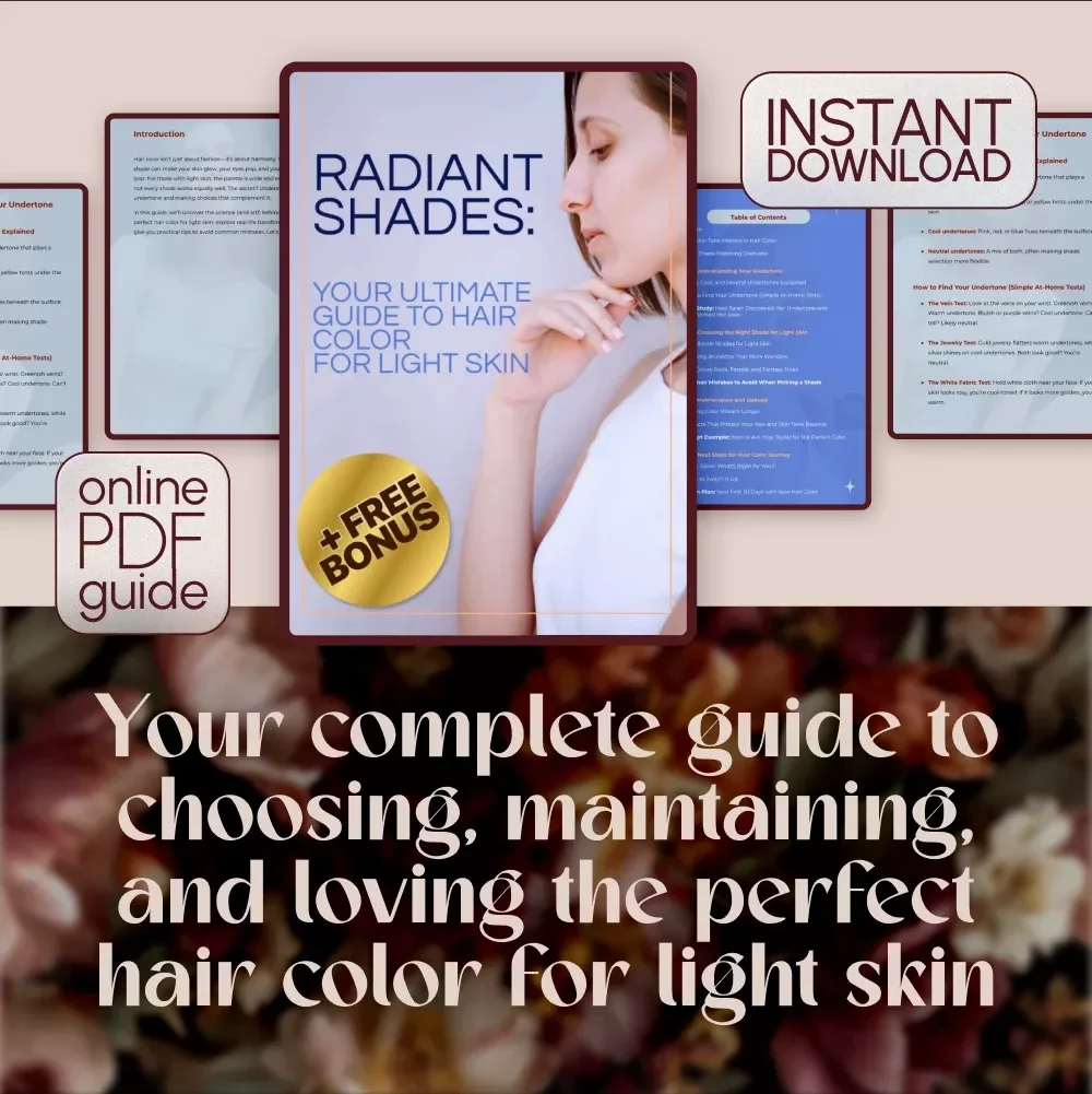 Radiant Shades: Your Ultimate Guide to Hair Color for Light Skin | Digital Download eBook & Checklist for Choosing the Perfect Shade
