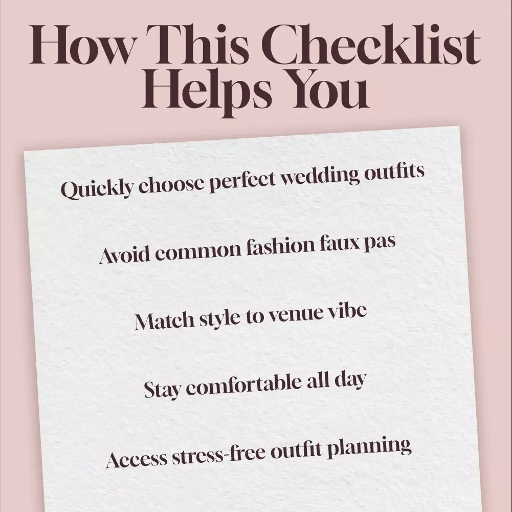 Wedding Ready: Your Ultimate Women's Outfit Checklist | Digital Download Guide for Wedding Outfits for Women, eBook, Printable Style Planner