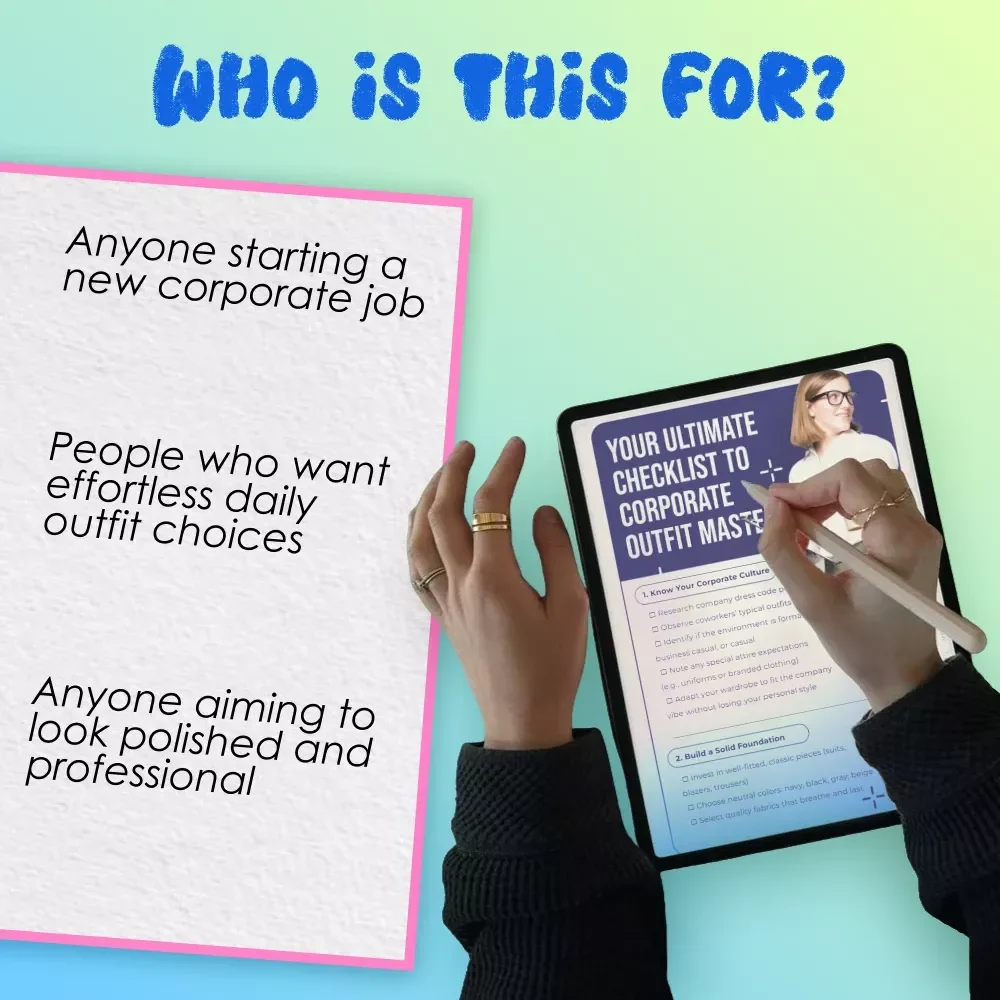 Your Ultimate Checklist to Corporate Outfit Mastery – Digital Download | Corporate Outfits Guide, Professional Style eBook, Workwear Checklist