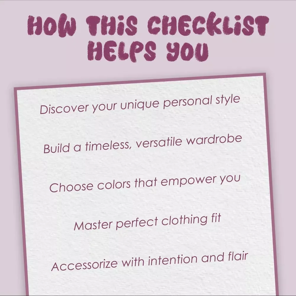 Confidence & Style Checklist | Digital Download Wardrobe & Personal Style Guide for Women | Boost Confidence & Elevate Style