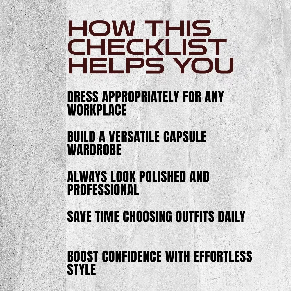 Power Dressing 101: Your Go-To Checklist for Looking Sharp at Work – Digital Download for How to Dress Professionally, Office Style Tips, and Workplace Outfit Ideas