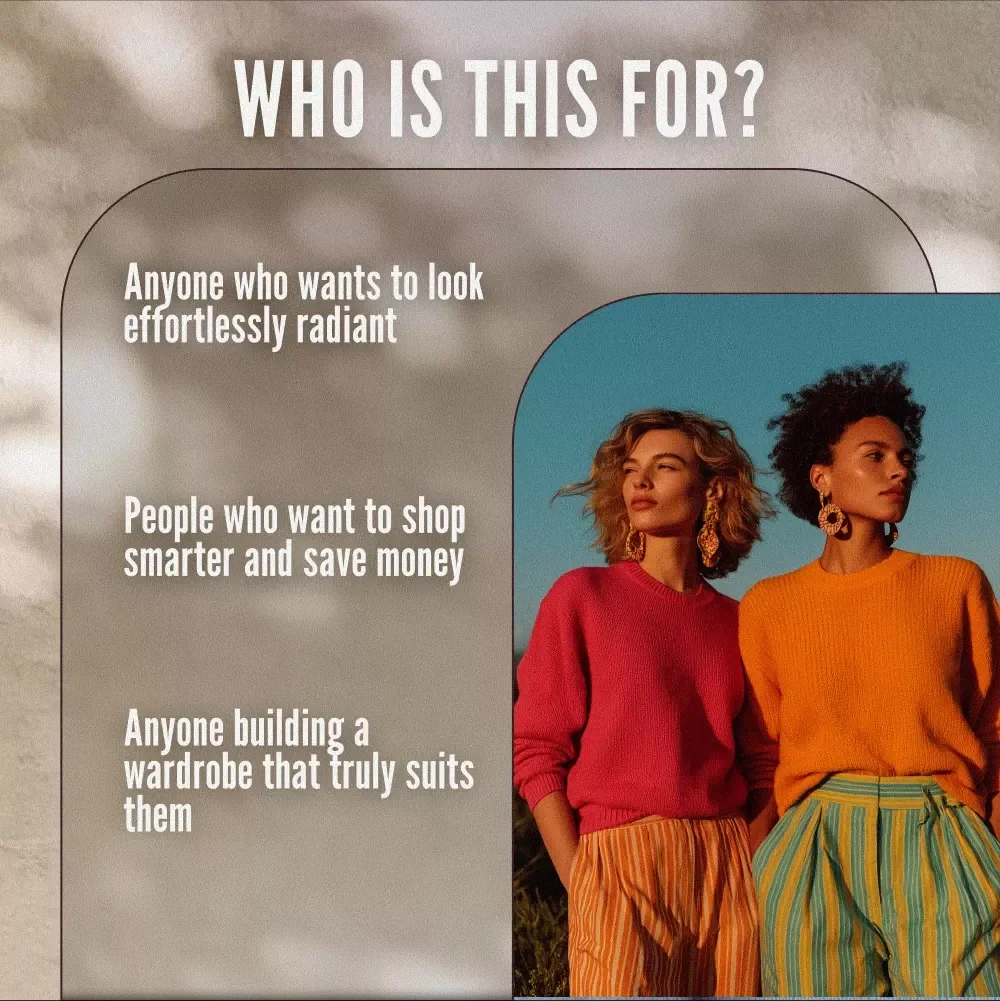 Clothing Colors for Warm Skin Tones Checklist | Digital Download Color Guide for Wardrobe Styling, Fashion Tips & Outfit Inspiration