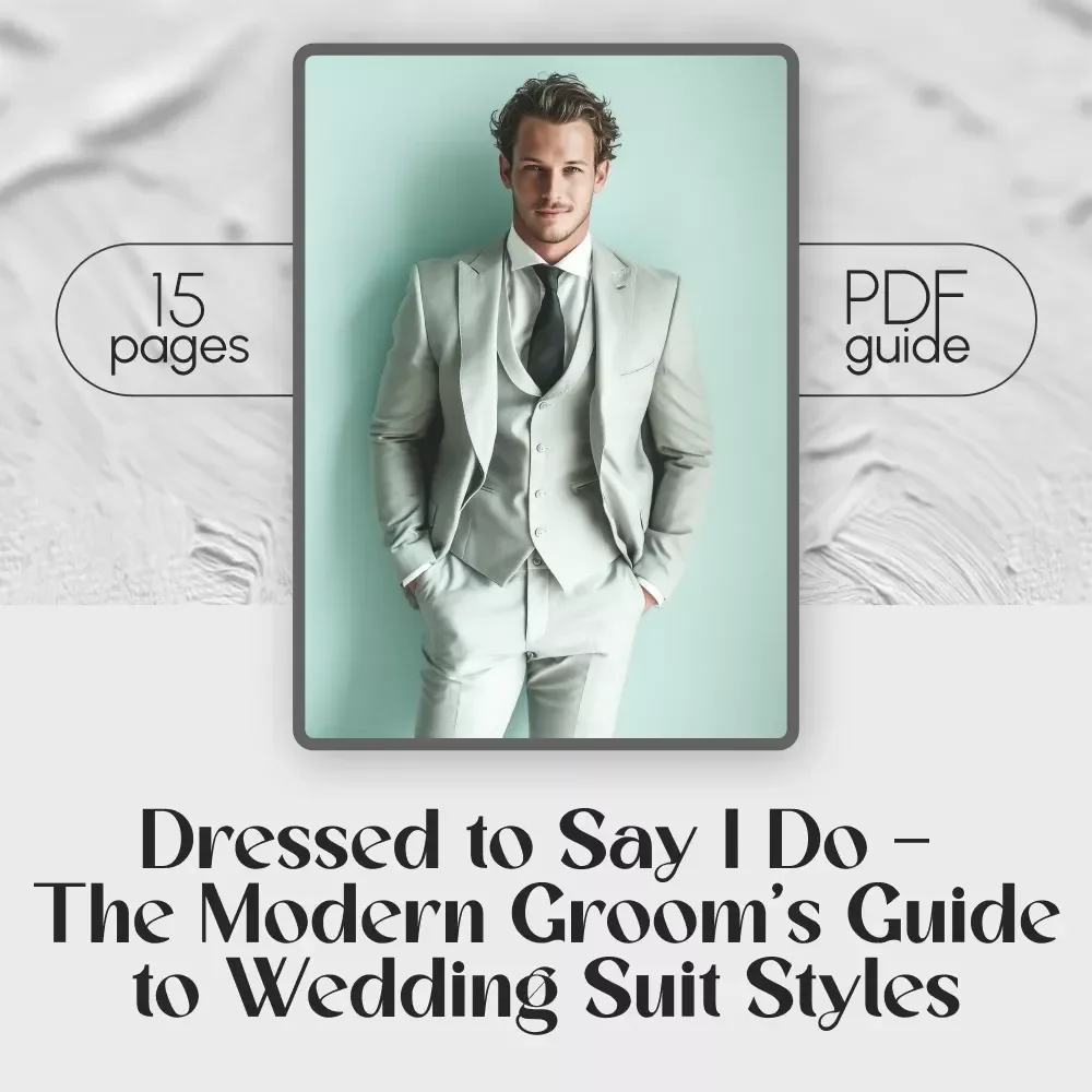Dressed to Say I Do – The Modern Groom’s Guide to Wedding Suit Styles | Digital Download Men’s Suit Styles Wedding Guide & Groom Styling Tips