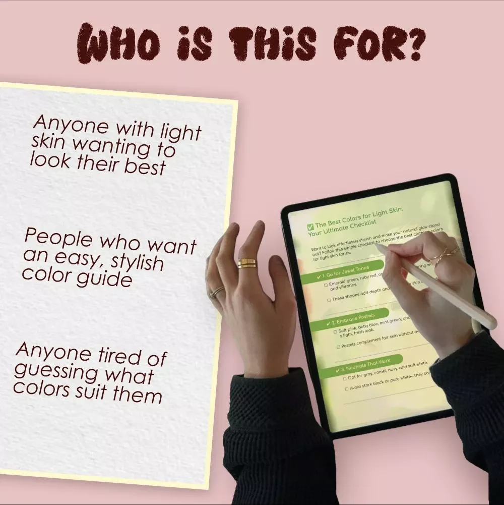 The Best Colors for Light Skin: Your Ultimate Checklist | Digital Clothing Color Guide for Fair Skin | Best Color Clothes for Light Skin PDF Download