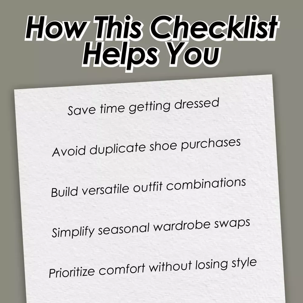 The Capsule Wardrobe Shoe List: Closet That Works as Hard as You Do | Capsule Wardrobe Shoes Checklist, Minimalist Shoe Guide, Printable Digital Download