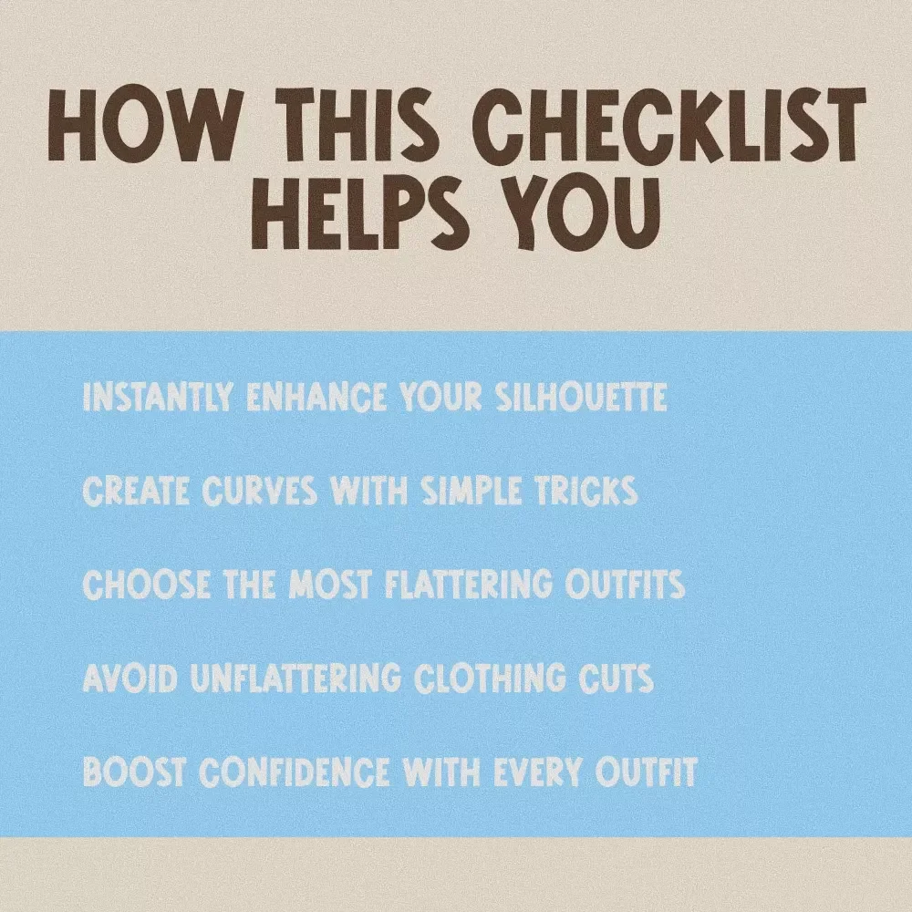 Style Checklist for Rectangle Body Shape – Digital Download Guide for Flattering Outfits, Styles & Wardrobe Inspiration