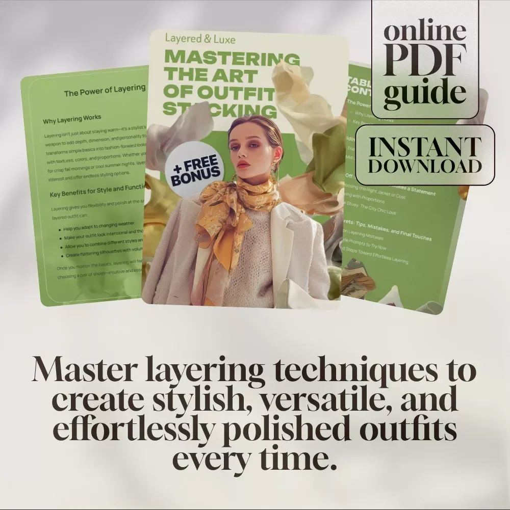Layered & Luxe: Mastering the Art of Outfit Stacking | How to Layer Clothes Like a Stylist | Fashion Styling Guide & Digital Download