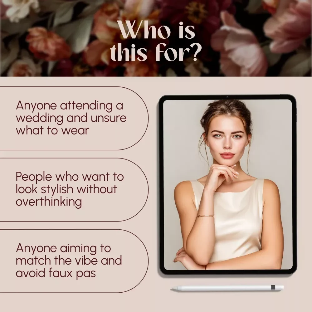Wedding Style Made Simple: What to Wear and Why It Works | Complete Wedding Guest Outfit Guide | Digital Download eBook & Checklist for Men & Women